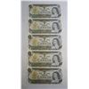 Image 1 : 5 ONE DOLLAR NOTES IN SEQUENCE CANADIAN #2
