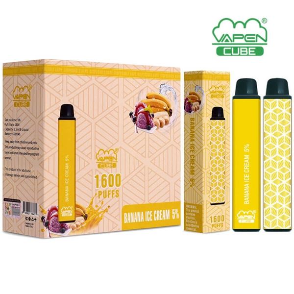 ONE 1600 PUFFS VAPEN CUBE 5% BANANA ICE CREAM