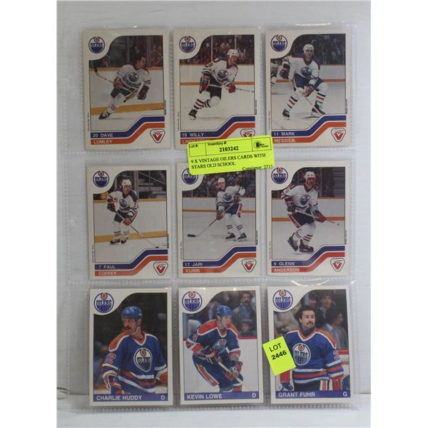 9 X VINTAGE OILERS CARDS WITH STARS OLD SCHOOL