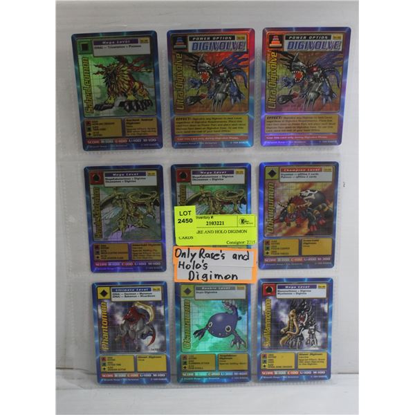 ONLY RARE AND HOLO DIGIMON CARDS