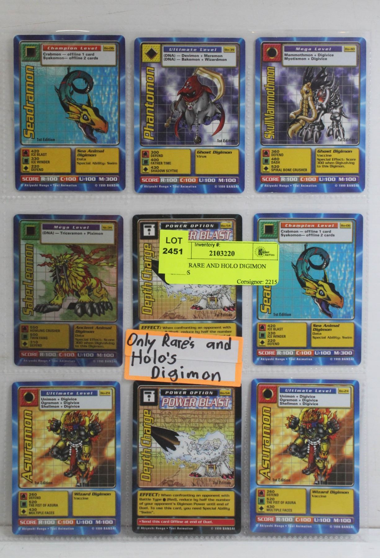 ONLY RARE AND HOLO DIGIMON CARDS
