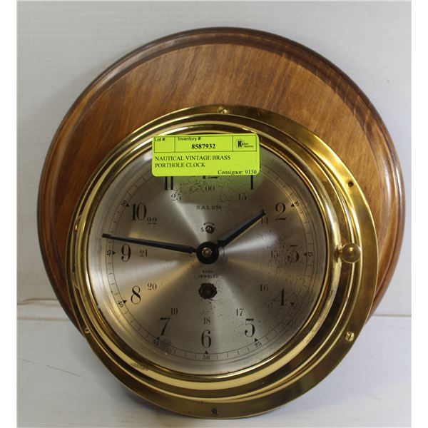 NAUTICAL VINTAGE BRASS PORTHOLE CLOCK