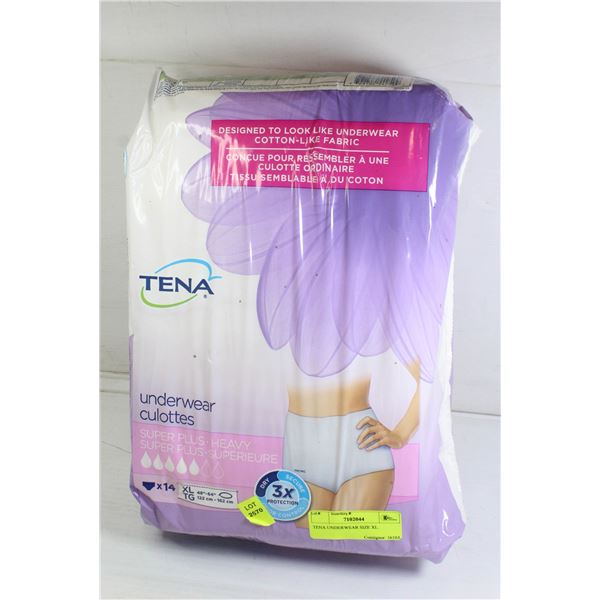 TENA UNDERWEAR SIZE XL.