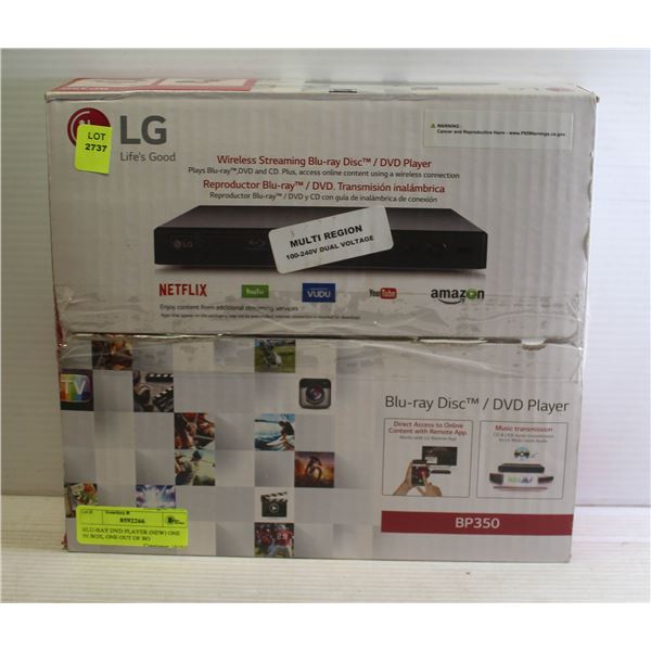 BLU-RAY DVD PLAYER (NEW) ONE IN BOX, ONE OUT OF BO