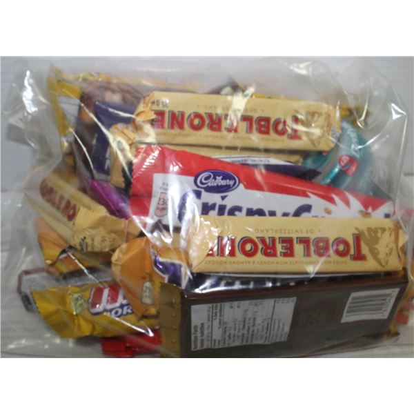 BAG LOT OF 24 BRAND NAME ASSORTED CHOCOLATE BARS