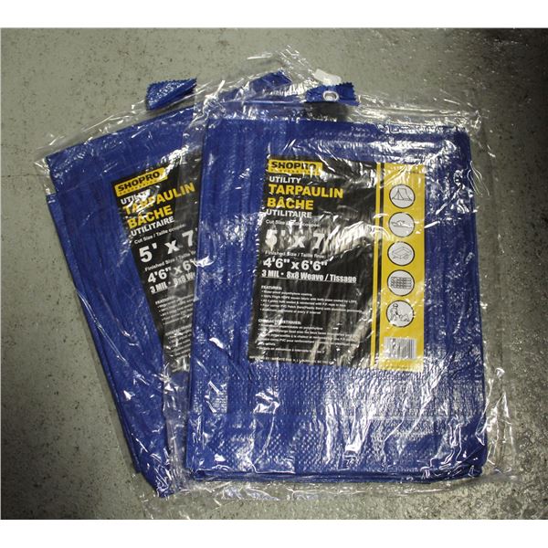 LOT OF 2 NEW 5' X 7' TARPS