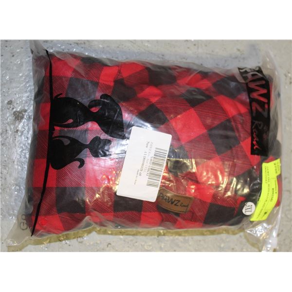 PAWZ 3XL BUFFALO PLAID SHERPA DOG COAT