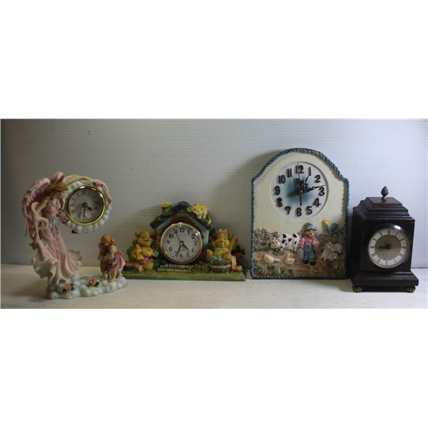 BOX OF VARIOUS CLOCKS