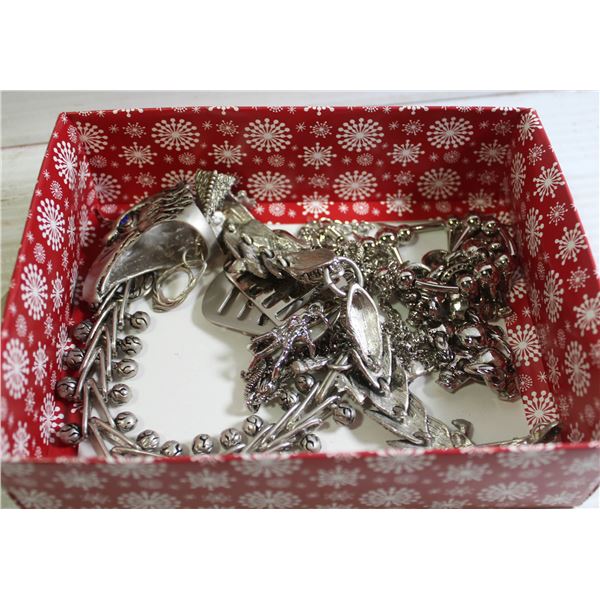 SNOWFLAKE BOX FULL OF MENS JEWELRY