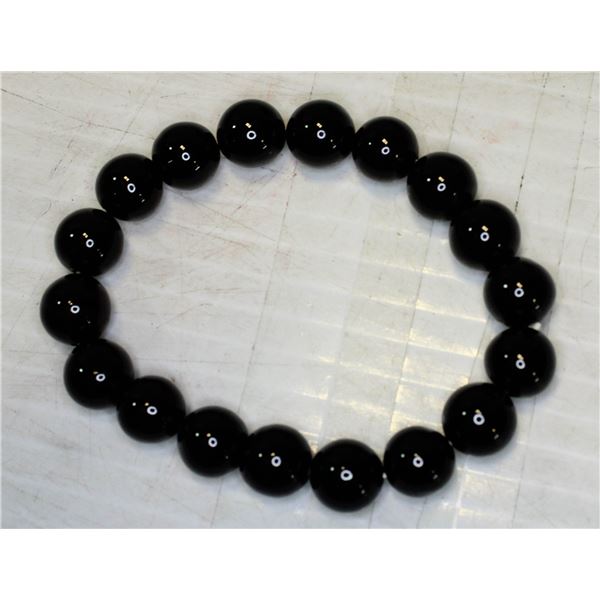 #42-NATURAL BLACK OBSIDIAN BRACELET 10mm