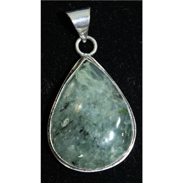 #20-NATURAL PREHNITE GEMSTONE PENDANT