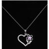 Image 1 : #355-PINK SAPPHIRE NECKLACE & PENDANT 18"