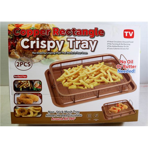 2PC COPPER RECTANGLE CRISPY TRAY