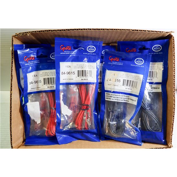 LOT OF 4 X 18 GAUGE BLACK 10" TEST LEADS NEW +