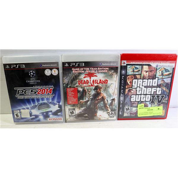 PLAYSTATION 3 DEAD ISLAND,GRAND THEFT AUTO, & PES