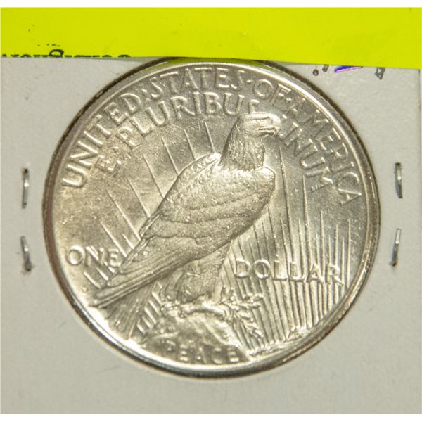 1922 U.S. SILVER PEACE DOLLAR, EF