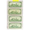 Image 2 : 4 CANADIAN CENTENNIAL ONE DOLLAR BILLS HIGH GRADE