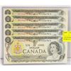 Image 1 : 5 X UNCIRCULATED CONSECUTIVE # $1 BILLS CANADA