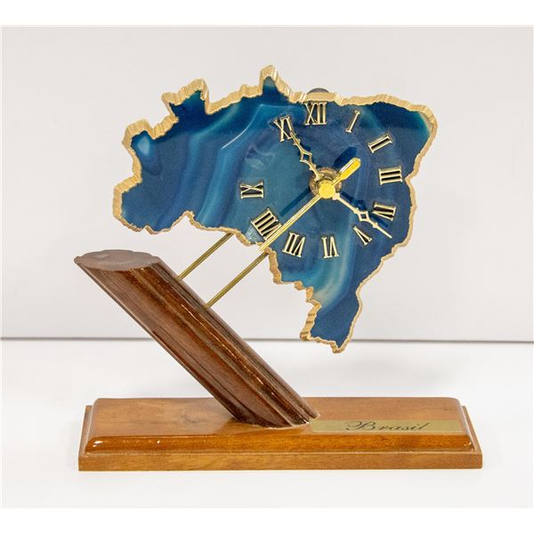 VINTAGE DESK CLOCK IN THE SHAPE OF BRASIL