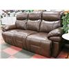 BROWN GENIUNE LEATHER ELECTRIC RECLINING SOFA