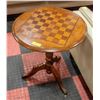 Image 1 : WOOD INLAY CHESTBOARD TABLE APPROX W-24" H-26"