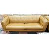 Image 1 : BROWN LEATHER SOFA WITH MATCHING CHAIR