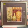 Image 1 : FRAMED FLOWERS & VASES PICTURE 35" X 35"