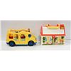 Image 1 : FISHER PRICE BUS/ LIGHTS/SOUNDS,SCHOOLHOUSE WITH