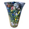 Image 1 : GLASS VASE WITH ASSORTED MARBLES