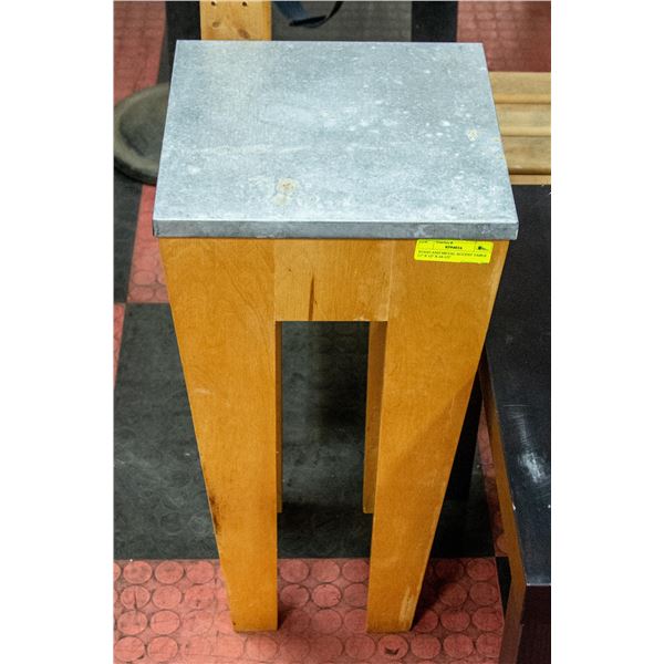 WOOD AND METAL ACCENT TABLE 12  X 12  X 24-1/2 