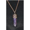 Image 2 : AMETHYST HEALING CRYSTAL NECKLACE WITH BRONZE