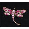 Image 1 : RHINESTONE DRAGONFLY BROOCH (PINK)