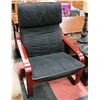 Image 1 : WOODEN FRAME IKEA PONG CHAIR W/ BLACK CUSHION