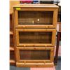 Image 1 : PINE SHELF W/ 3 GLASS DOORS APPROX H-46" W-12.5"