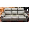 GENUINE GREY LEATHER ELECTRIC RECLINING & HEADREST