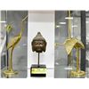 Image 1 : PAIR OF BRASS CRANES W/ BUDDA BUST