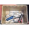 GREASE GUN W/ 8 TUBES OF GREASE + BIN