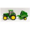Image 1 : JOHN DEERE TRACTOR W/ 854 ROUND BALER