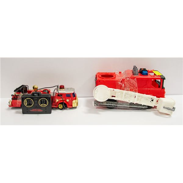 PAIR OF FIRE TRUCKS (ONE HAS REMOTE)