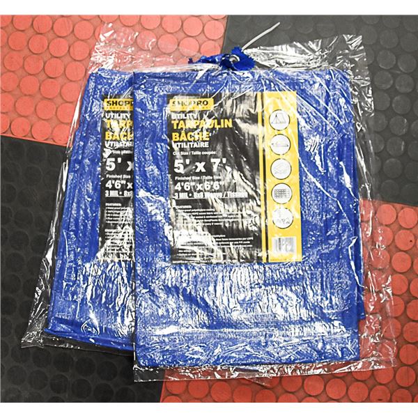 LOT OF 2 NEW 5' X 7' TARPS