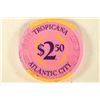 Image 2 : $2 1/2 TROPICANA ATLANTIC CITY CASINO CHIP