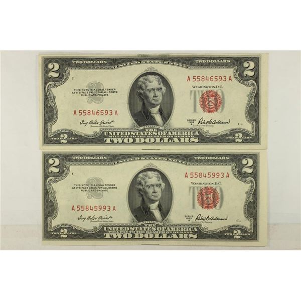 2-1953-A $2 US RED SEAL NOTES CRISP UNC