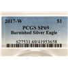 Image 3 : 2017-W BURNISHED AMERICAN SILVER EAGLE PCGS SP69