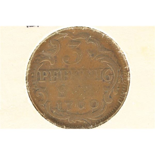 1760 GERMAN STATES (MAINZ) 3 PFENNIGS