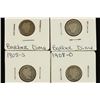 Image 1 : 1908, 1908-D, 1908-S & 1908-O BARBER DIMES