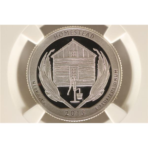 2015-S SILVER HOMESTEAD QUARTER NGC PF70