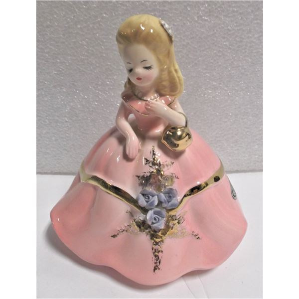 Josef Original Porcelain Figurine - Pink Dress Blonde Holding Basket