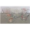 Image 1 : Four Pyrex Measuring Cups and a Casserole Dish