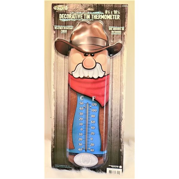 Decorative Tin Thermometer - Cowboy  - PROCEEDS TO LAKELAND HUMANE SOCIETY
