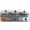 Image 1 : Tru Brand - Three in One Crock Pot - Great for Parties  - NEVER USED, Dent on left side